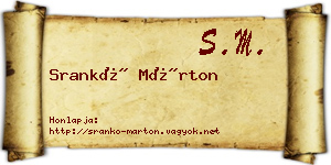 Srankó Márton névjegykártya