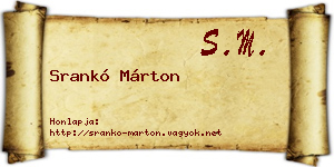 Srankó Márton névjegykártya
