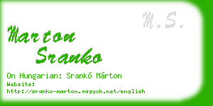 marton sranko business card