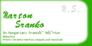 marton sranko business card